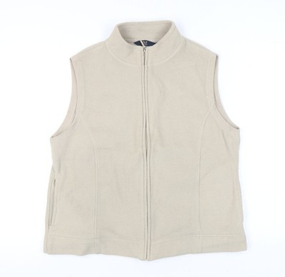 Isle Essentials Damen Beige Fleece Weste Größe 18 Reißverschluss Freizeit