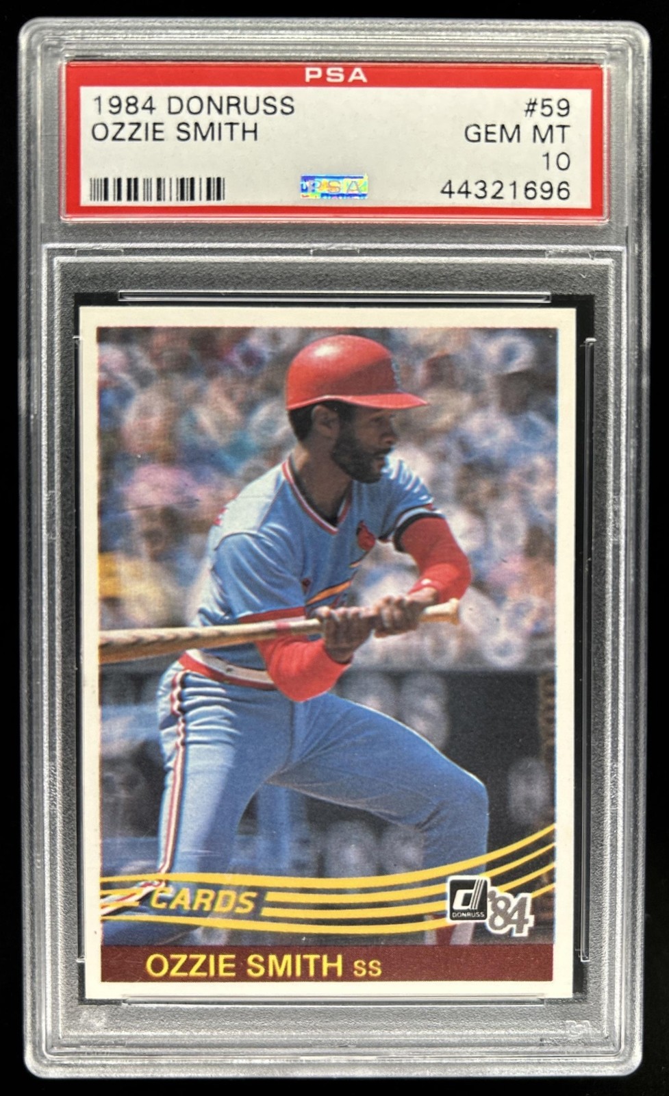 1984 Donruss Ozzie Smith #59 Cardinals PSA 10