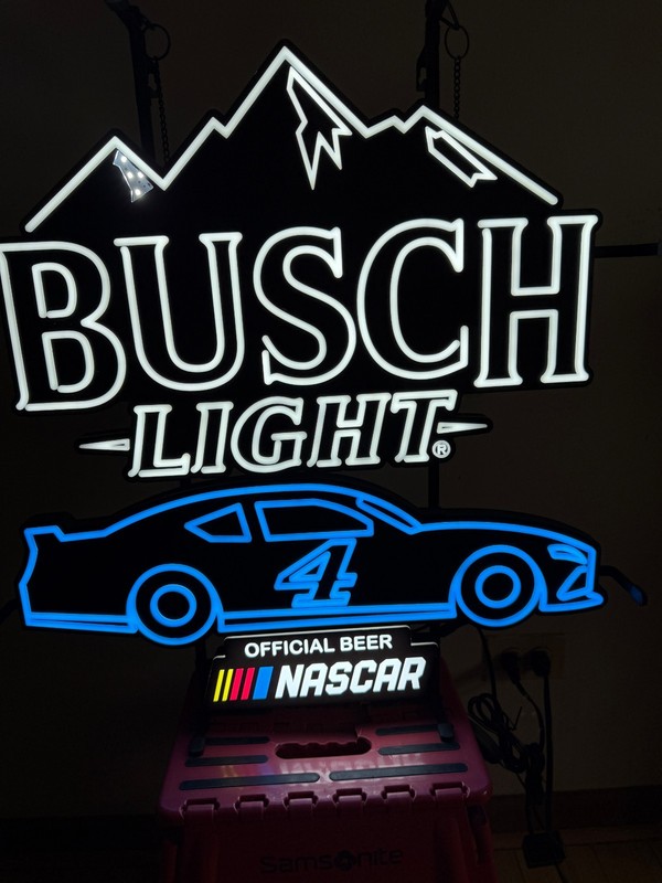  Busch Light Nascar LED Sign 24X23 Perfect for a Man