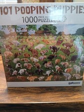 Funwares 101 Pooping Puppies 1000 Piece Jigsaw Puzzle Funny Dog Puzzle Complete