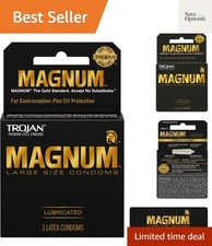 Trojan Magnum Large Size Lubricated Condoms - Comfort  Protection Pack of 3