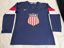Nike 2014 Team USA Olympic Hockey Jersey blue Men's Medium         