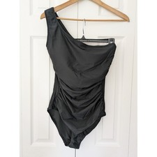 J. Crew Sleek One Shoulder Swimsuit Size 8 Black NWT 118 BX213
