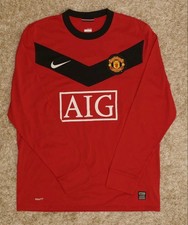Nike M.U. 09/10 Long Sleeve Home Jersey M Red/Black - Used