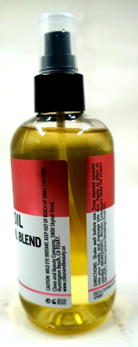 100% Usp Pure Castor Oil + Rosehip Oil Blend For Face Skin Hair 8 fl.oz NEW!!