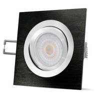 QF-2 Led Einbaustrahler Flach Schwenkbar Alu Schwarz Fourstep Lampe 5W Warmweiß