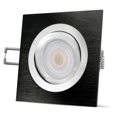 QF-2 LED Einbaustrahler flach schwenkbar Alu schwarz fourSTEP Lampe 5W warmweiß - Bild 1 von 4
