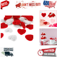 30 Pcs Valentine's Day Mini Felted Hearts 1.18" - Valentines Decor Red,White 