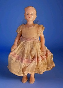 Vintage 1920's? Plastic Doll With Dress