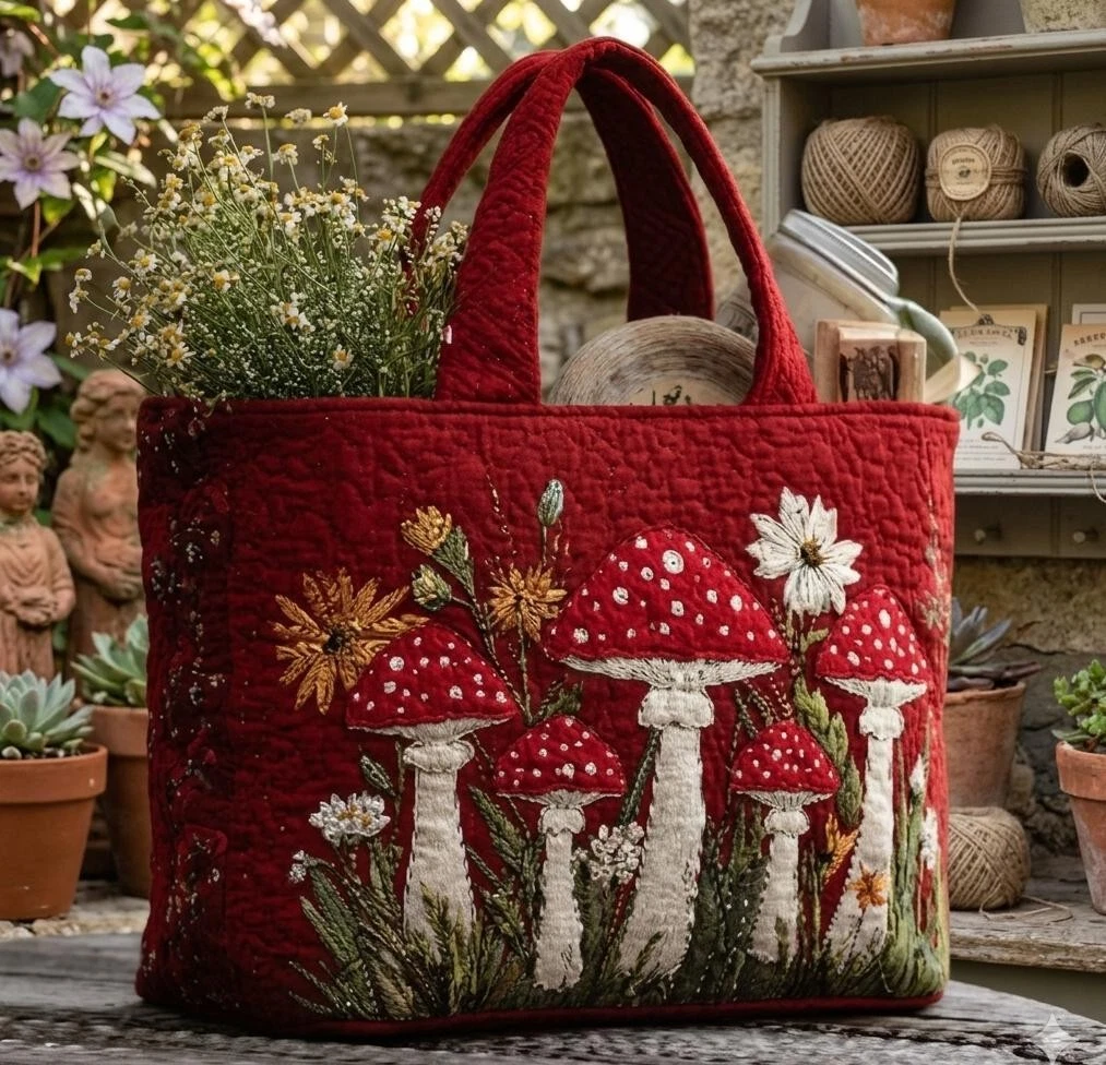 Quilted Shoulder Tote Bag, Lightweight