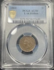 1864 L on Ribbon Indian Head Cent Penny 1c PCGS AU50