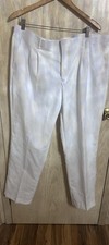 VITTORINO Men  s 42/32 White Pleated 100 Polyester Slacks