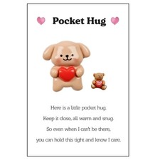 Dog & Bear Pocket Hug with Gift Bag – Cute Mini Hug Token Set for Loved Ones