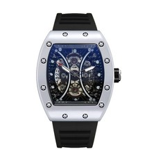 Automatic Quartz Hollow Luminous Waterproof Barrel-shaped Watch for Men