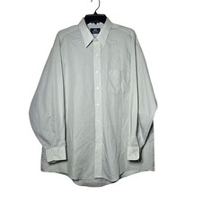 Stafford Wrinkle Free Broadcloth Long Sleeve Button Shirt Size 17.5 34/35 Career