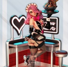 Lola Dessert Waitress | Garage Kit DIY Figure Statue PAINTED 3D Model