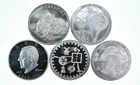 Lot 5 VINTAGE 1 Oz Silver Bars/Rounds Art Bars Collection Poured .999 *589