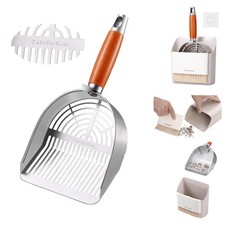 Custom 40 Thicker Side Edges 304 Stainless Steel Metal Cat Litter Scoop with...