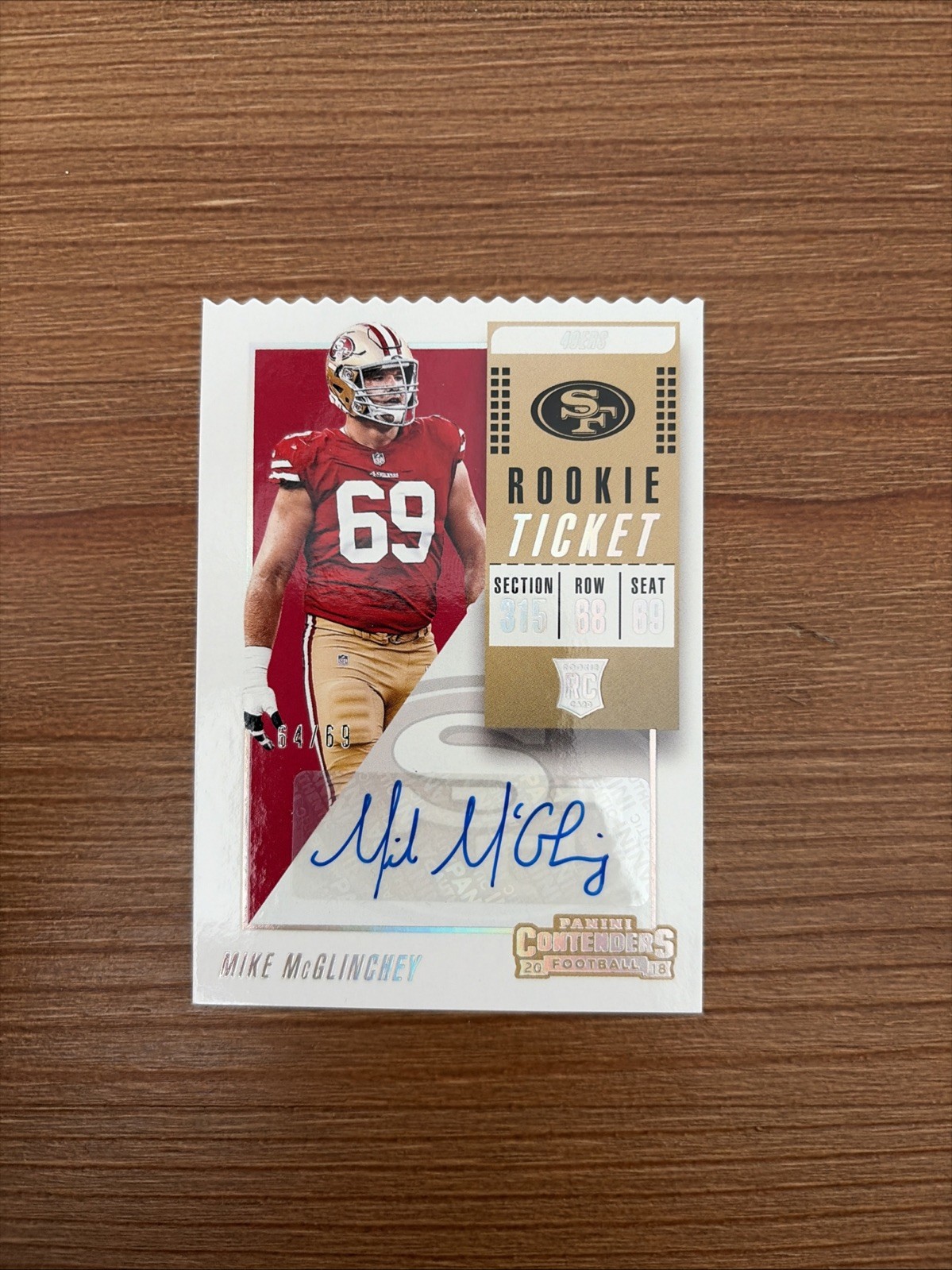 Mike McGlinchey Panini Contenders #231 Autograph-Ticket Stub
