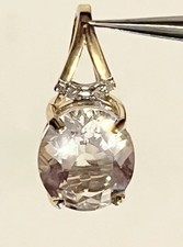 Unworn! Beautiful & Unusual 9K  Beryl & Diamond Gold Pendant from Rocks & Co 💝