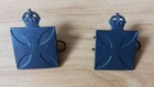 Genuine WW1 / 2 First Pattern Royal Army Chaplains Dept (RAChD) Gorgets & Pins