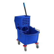 Lavex 26 Qt. Blue Mop Bucket and Side Press Wringer Combo
