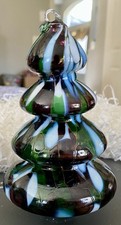 Vintage Art Glass Christmas Tree Murano Glass Style