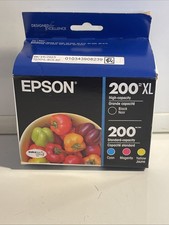 Genuine Epson 200XL Black 200 Cyan Magenta Yellow Ink Cartridge Set Exp: 05/2028