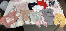 Newborn NB Girl Bodysuit Gown Pajamas Pants Lot Of 14 Items Carter  s Gerber Etc