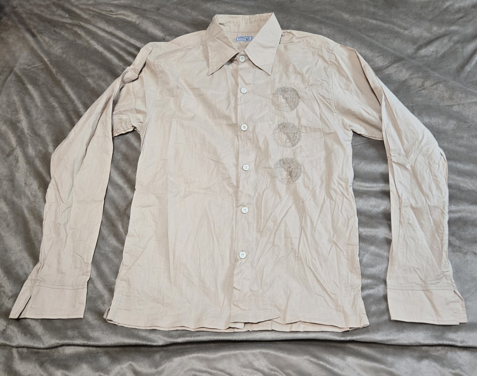 Versace Classic Beige Button Down Small - image 1