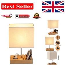 Stylish LED Bedside Lamp with 3 USB Ports & Phone Dock - Perfect for Any Room