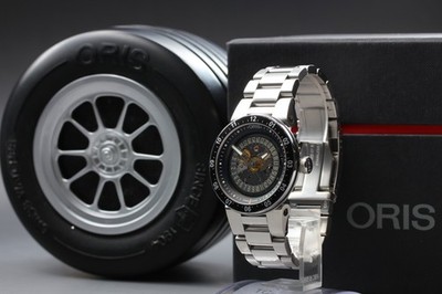 [N MINT w/ BOX] ORIS Williams F1 Team 733-7613 Skeleton Engine Automatic Watch
