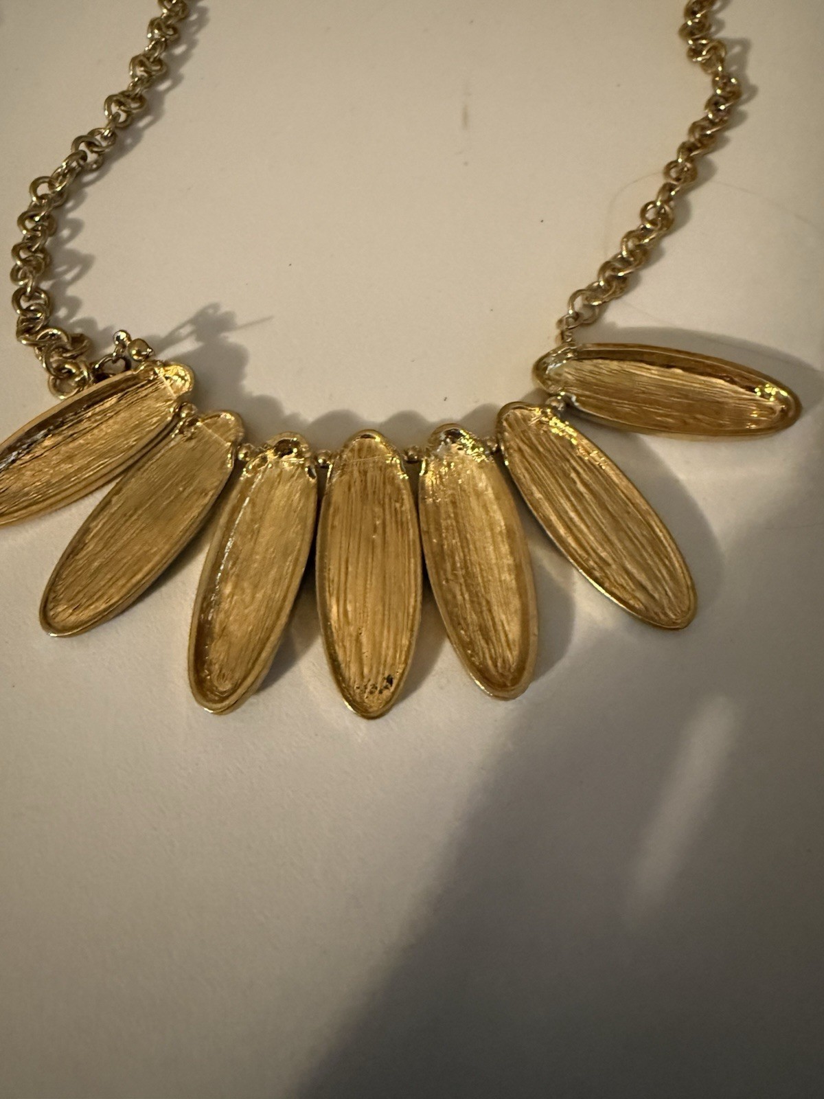 Gold Tone Statement Necklace Leopard Acrylic Pane… - image 4