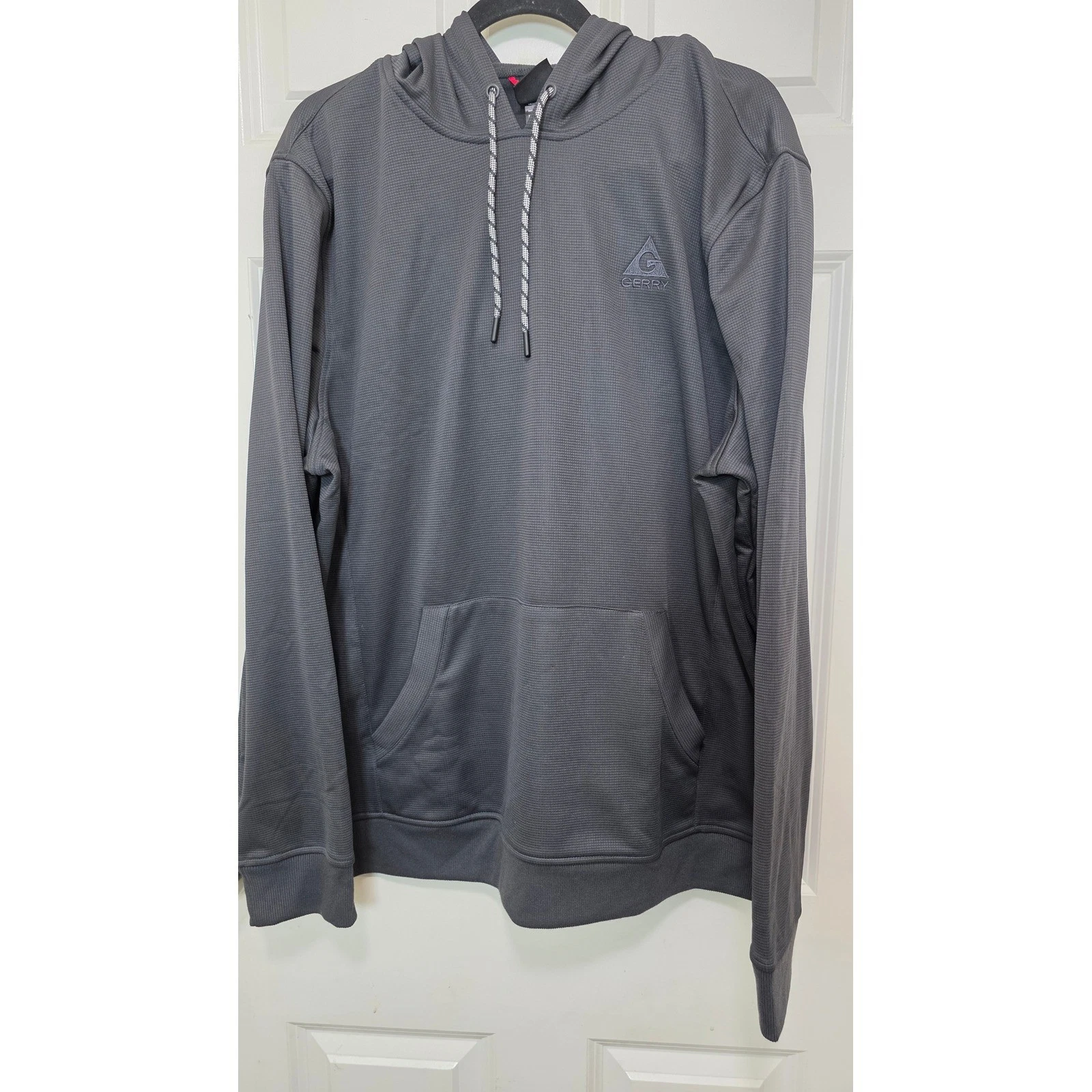 NEW Gerry Mens Hoodie XL Gray Active Pullover Waffle Knit 1628557