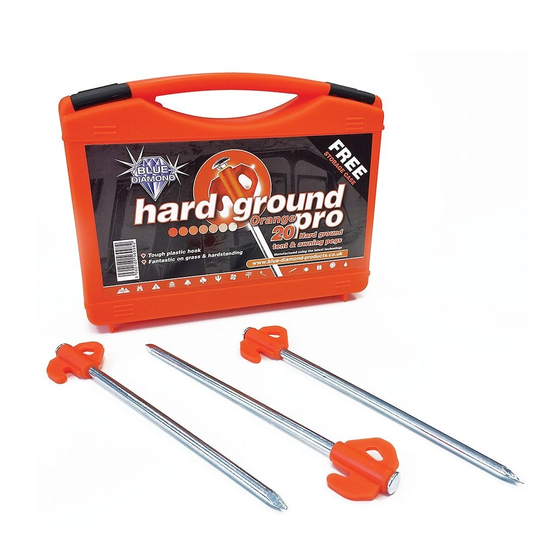 Blue Diamond Tent Pegs Heavy Duty Pegs Hard Ground Awning Pegs Case of 20 PEG230