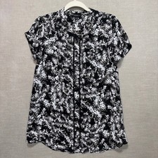 Simply Vera Wang Abstract Print Shirt Dress S Artsy Chic Romantic Soft Modern