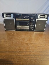 Vintage Sanyo M9708 Boombox 1980s GhettoBlaster Detachable Speakers Untested