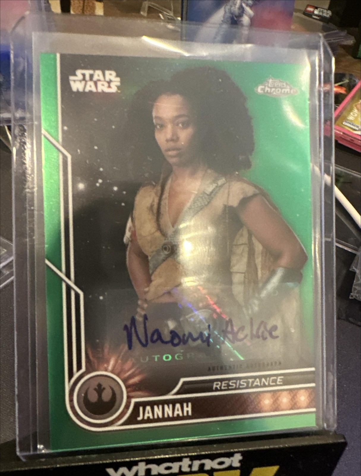 2023 Topps Chrome Star Wars Jannah Naomi Ackie #78 Character Auto Green /99