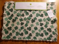 Storehouse St. Patrick's Day Set of 4 Placemats 13"x19" Shamrocks Clover