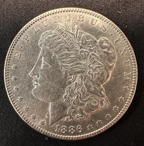 1886 Plain Morgan Dollar AU