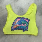 Vintage *Barbie* 90's Ken Clothes: 90's Neon Yellow Crop Tank-top "Hawaiian Fun"
