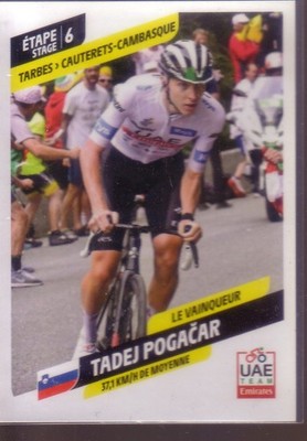 PANINI TOUR DE FRANCE 2023 TADEJ POGACAR STAGE 6 STICKER # T06