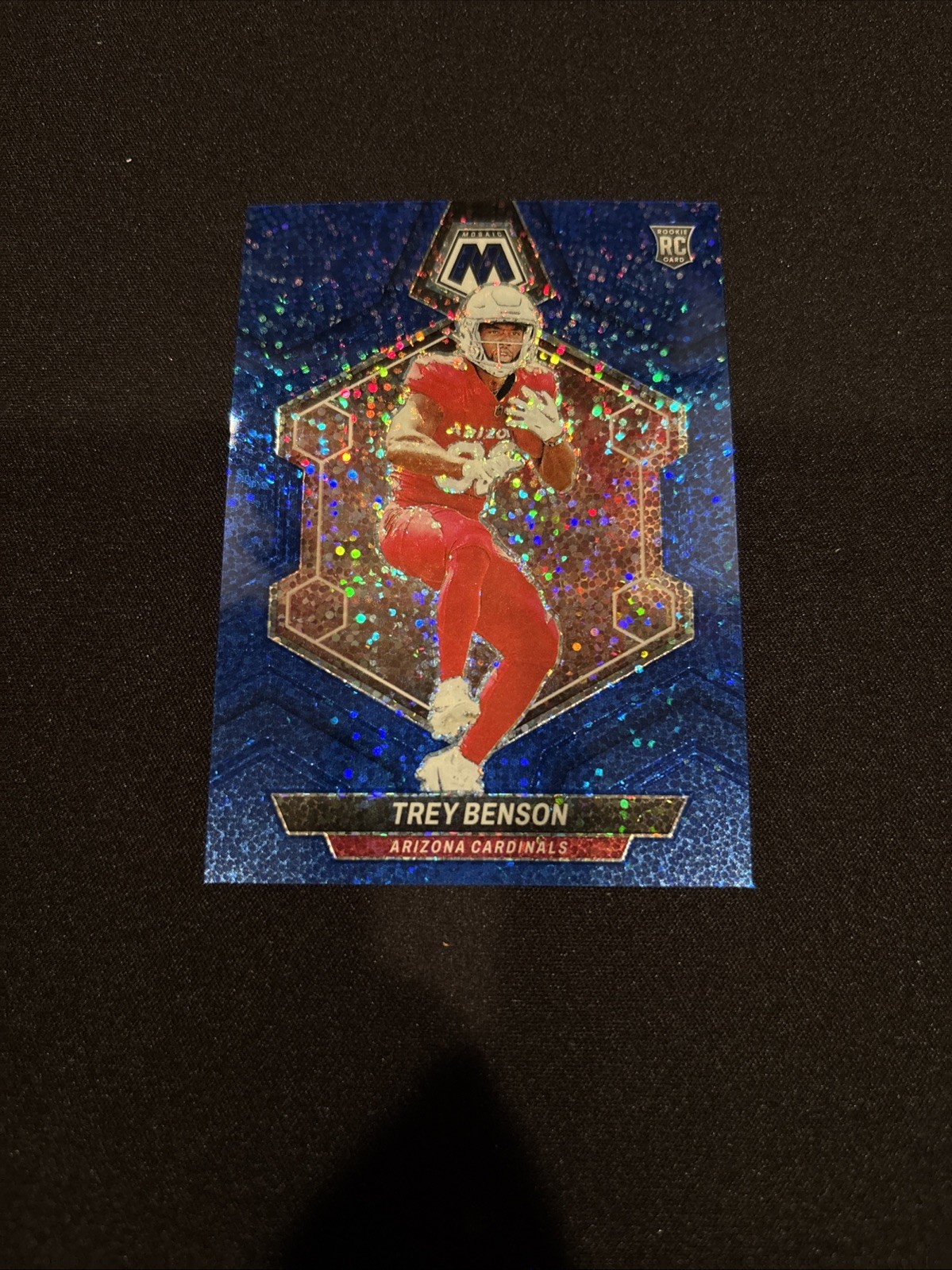 2024 Mosaic Blue Sparkle Trey Benson Rookie /96 Cardinals #360