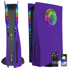 for PS5 Faceplates with Cooling Vents LED Lights, Cooling Cover Replacement P...