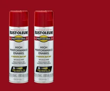 2pk Rust-Oleum Professional High Performance Enamel Spray Paint Gloss Safety Red