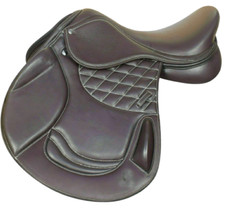 English Leather Jumping Saddle / Changeable gullet plastic tree