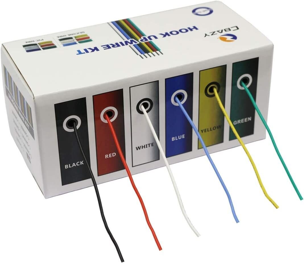 Multi-Purpose Colorful Silicone Wire Kit - 18AWG 600V - 6 Colors - 16.4ft Each