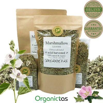 ORGANICTAS Marshmallow Dried Leaves for Infusion or Smoking, Premium EU Quality 25g - 200g