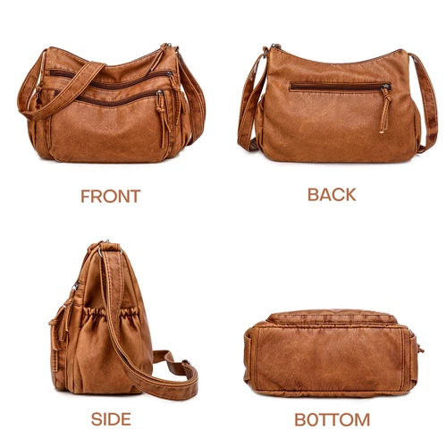 Womens Vintage Soft Leather Shoulder Bag Purse Lady Messenger Crossbody Bag - Bild 30 von 50