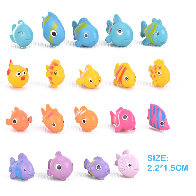 10PCS Cartoon Mini Fish DIY Landscape Aquarium Decoration Plastic Ornament Craft